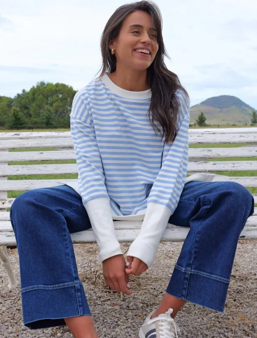 Knits And Jumpers|Shirts And Tops*Zjoosh Claudia Striped Sweatshirt Blue