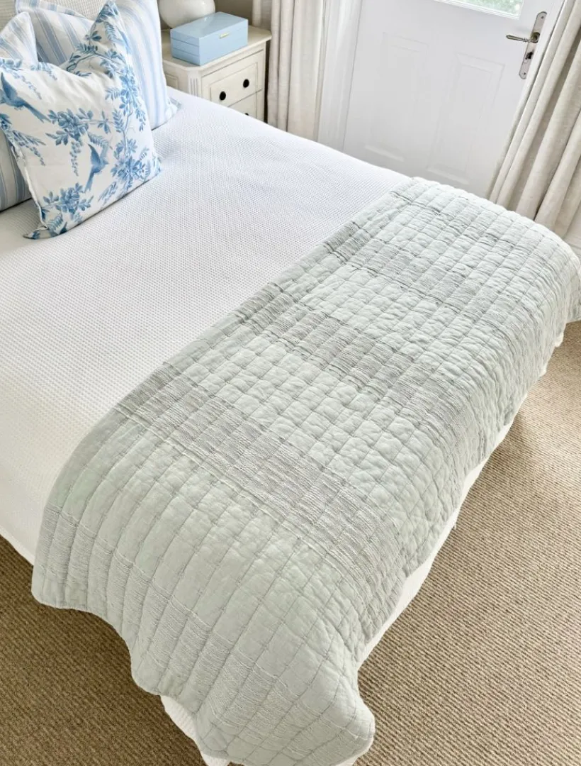 Blankets And Throws*Zjoosh Cotton Quilted Throw Blue