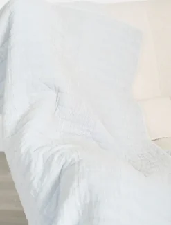 Blankets And Throws*Zjoosh Cotton Quilted Throw Blue