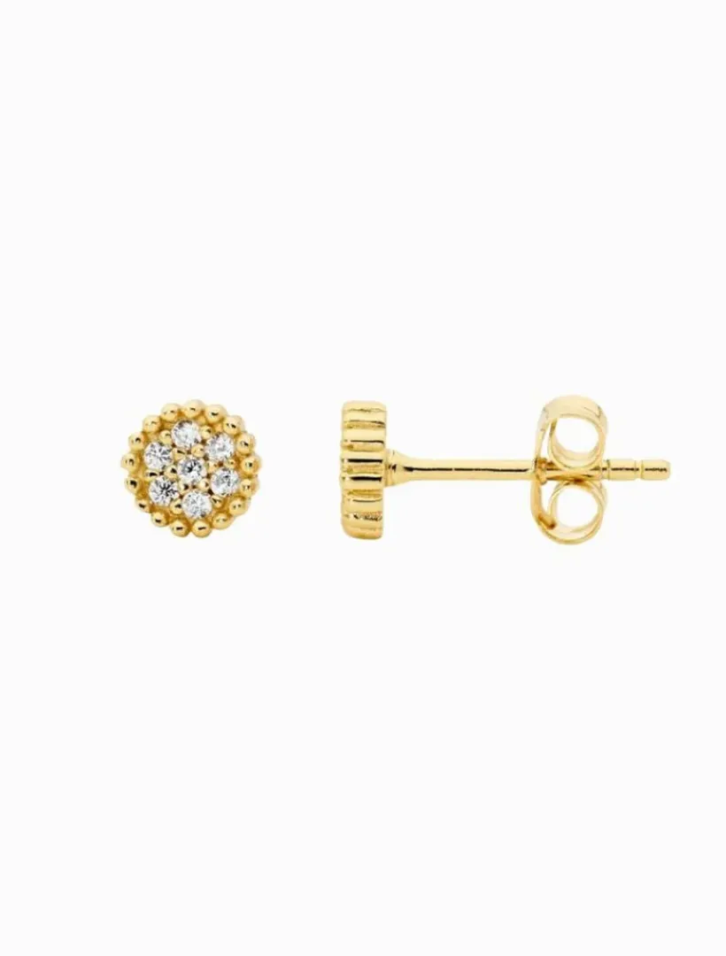 Earrings|Gold Jewellery*Ellani Crown Set Cubic Zirconia Cluster Earrings Gold