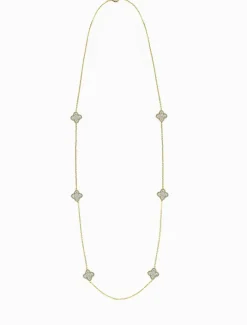Necklaces|Gold Jewellery*Zjoosh Crusted Clover Necklace Gold