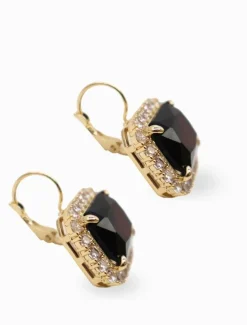 Earrings*Zjoosh Crystal French Hooks Chocolate and Champagne