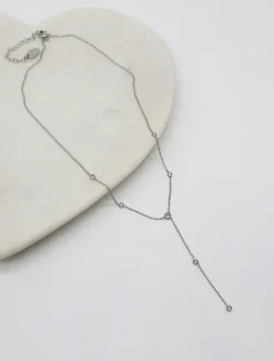 Necklaces|Silver Jewellery*Zjoosh Crystal Long Drop Necklace Silver