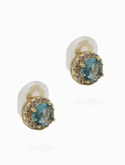 Clip-On Earrings|Earrings*Zjoosh Crystal Surround Clip Ons Light Blue LightBlue