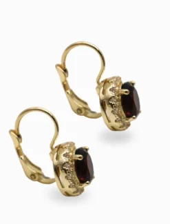 Earrings*Zjoosh Crystal Surrounds French Hooks Chocolate