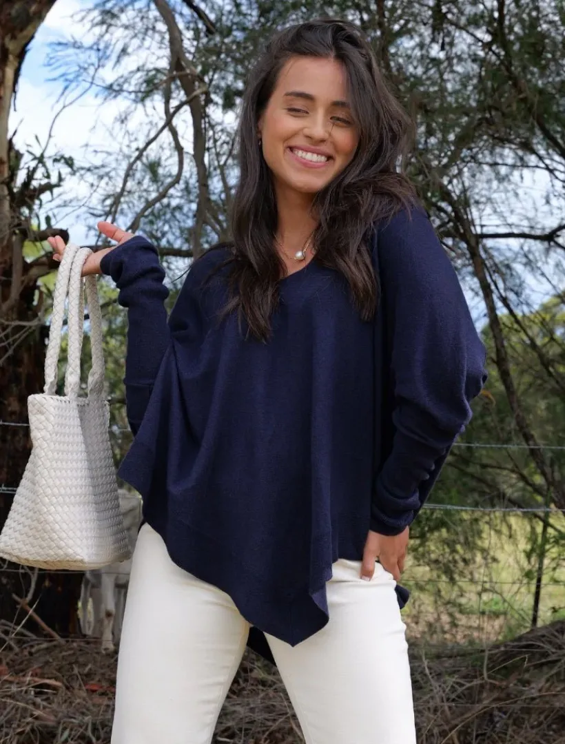 Knits And Jumpers*Zjoosh Dahlia Cotton Cashmere Jumper Navy
