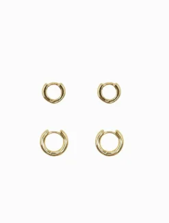 Earrings|Gold Jewellery*Zjoosh Duo Of Hoops Gold