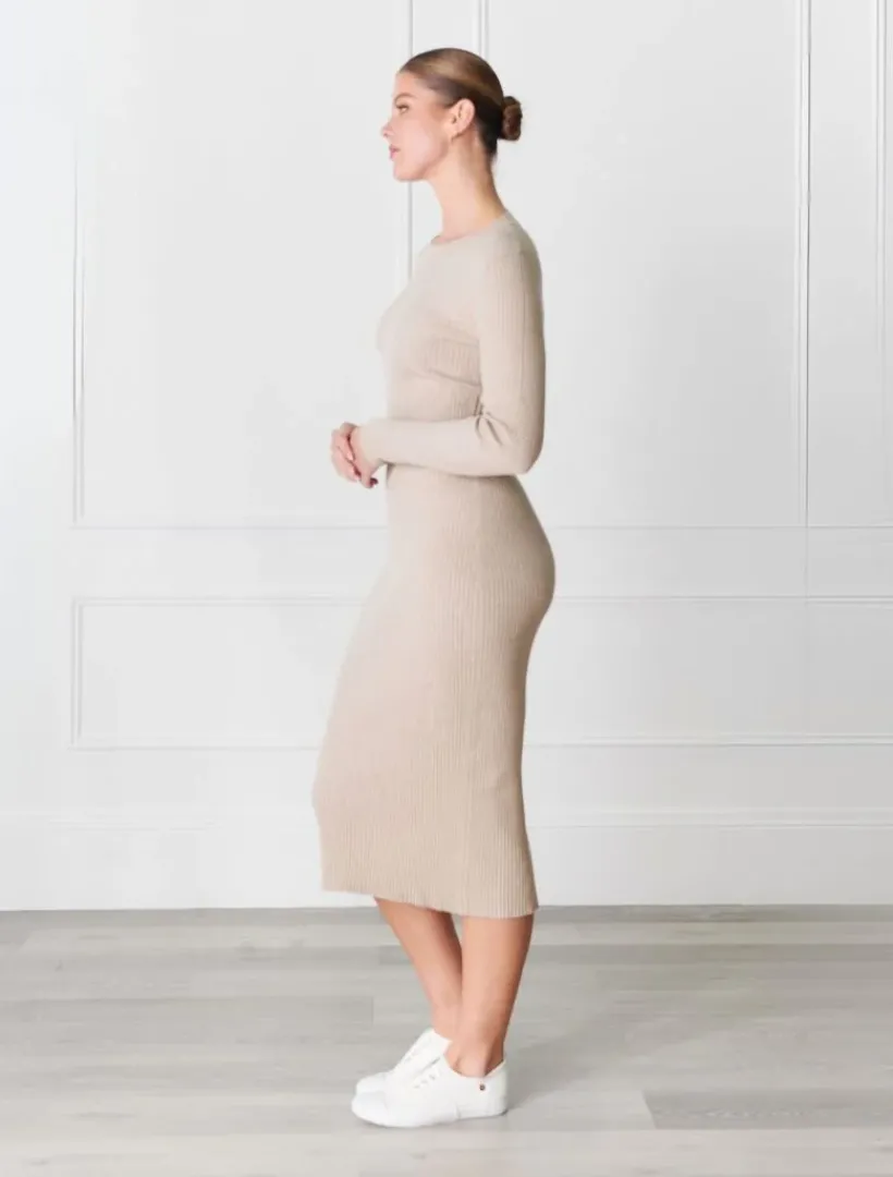 Dresses*Zjoosh Eden Rib Knit Dress Oatmeal