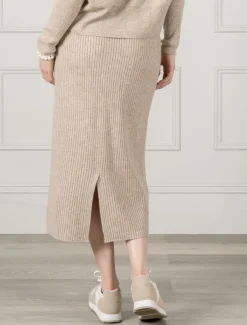 Skirts*Zjoosh Eden Rib Skirt - FINAL SALE Oatmeal