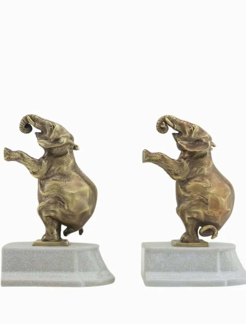 Home Ornaments|Ceramics*Zjoosh Elephant Bookends