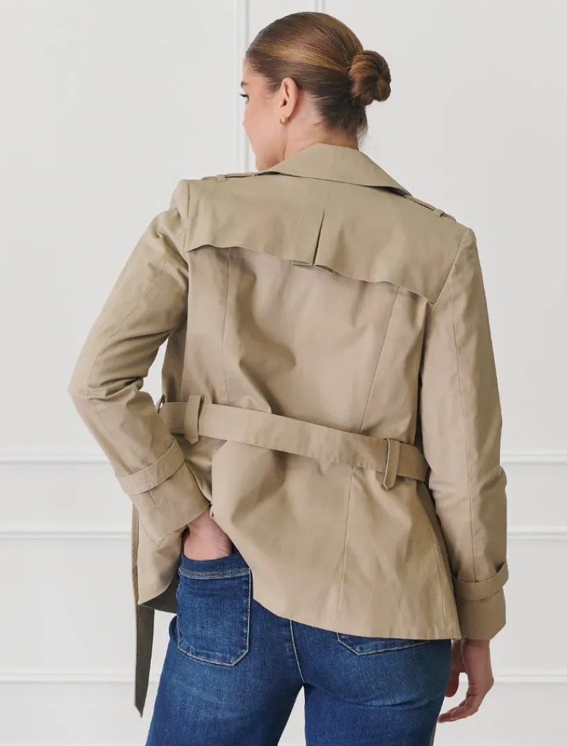 Jackets And Coats*Zjoosh Ella Cropped Trench Coat Stone