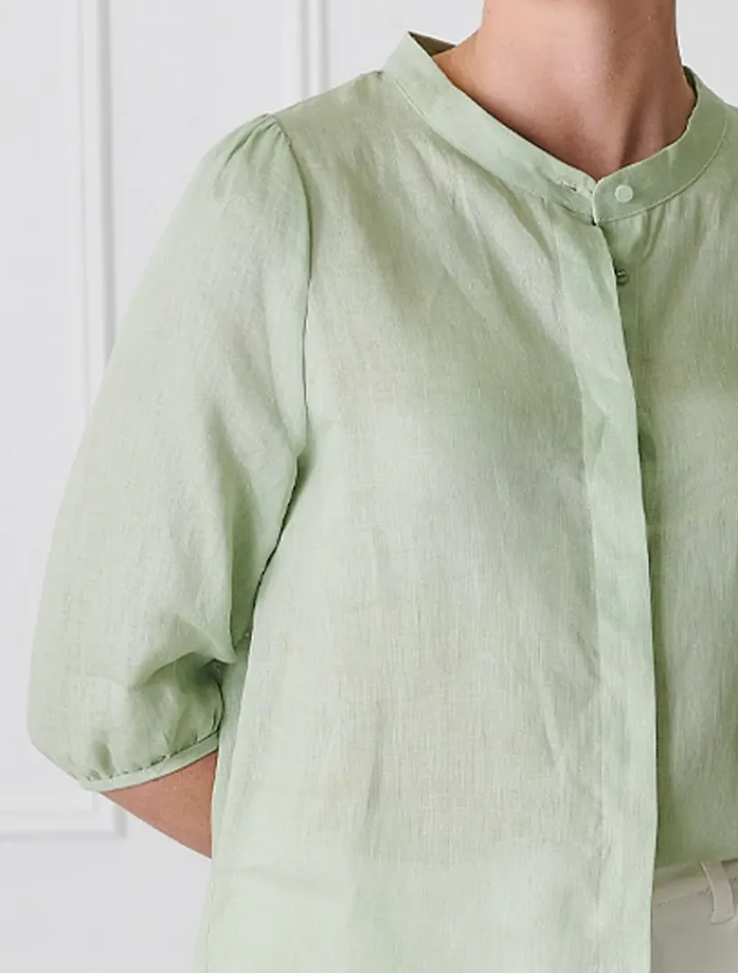 Shirts And Tops*Zjoosh Evie Linen Shirt Light Green - FINAL SALE LightGreen