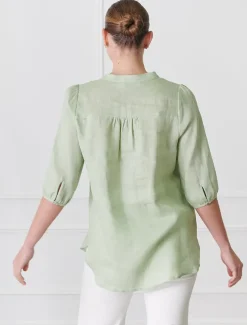 Shirts And Tops*Zjoosh Evie Linen Shirt Light Green - FINAL SALE LightGreen