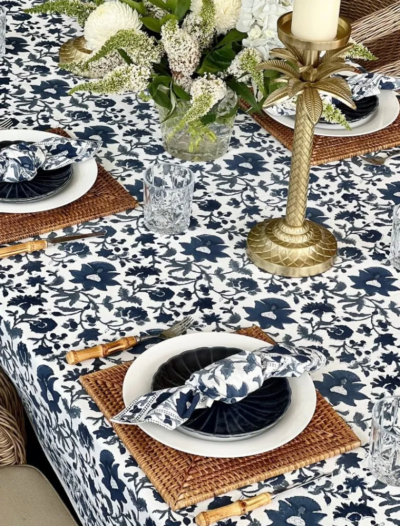 Table Linen*Zjoosh Fakistra Napkin Set of 4 45cm x 45cm Blue