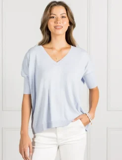 Knits And Jumpers*Zjoosh Felicity Knit Jumper Sky Blue SkyBlue
