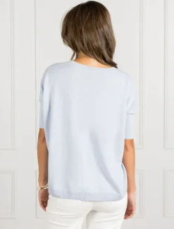 Knits And Jumpers*Zjoosh Felicity Knit Jumper Sky Blue SkyBlue