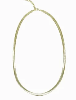 Necklaces|Gold Jewellery*Zjoosh Flat Snake Chain Medium Gold