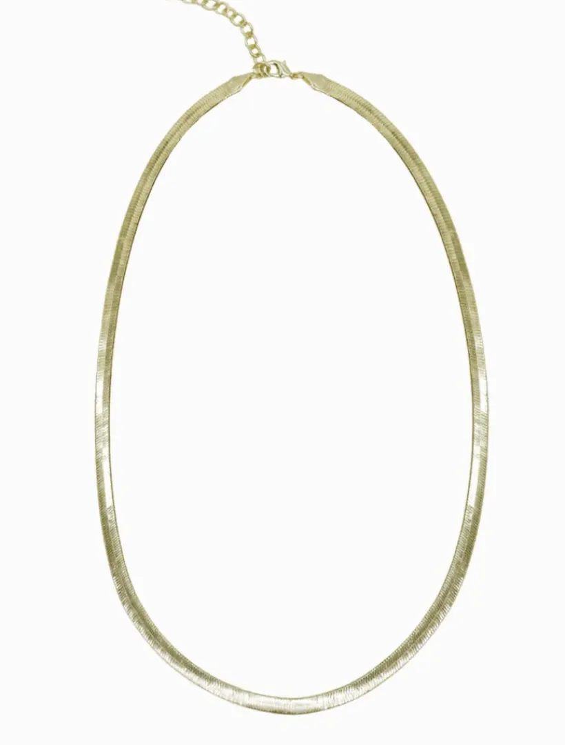 Necklaces|Gold Jewellery*Zjoosh Flat Snake Chain Medium Gold