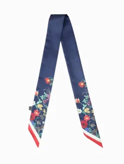 Fashion Scarves|Scarves*Zjoosh Floral Navy Narrow Scarf
