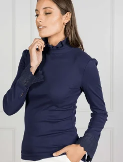 Shirts And Tops*Zjoosh Freya Frill Top Navy