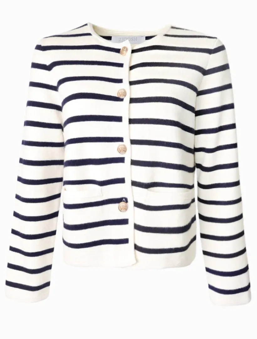 Jackets And Coats|Knits And Jumpers*Zjoosh Gabrielle Striped Knit Jacket Ivory