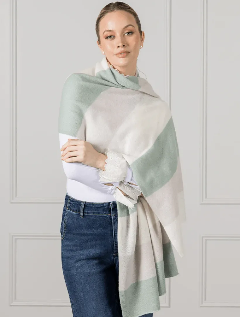Cashmere Scarves|Scarves*Zjoosh Gelato Striped Scarf Sage