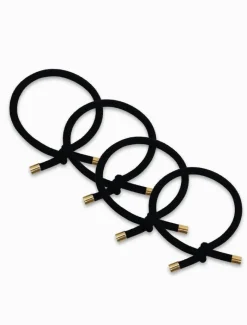 Hats & Hair Accessories*Zjoosh Gold Tip Hair Ties Pack of 4 Black