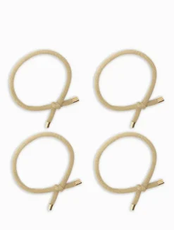 Hats & Hair Accessories*Zjoosh Gold Tip Hair Ties Pack of 4 Beige