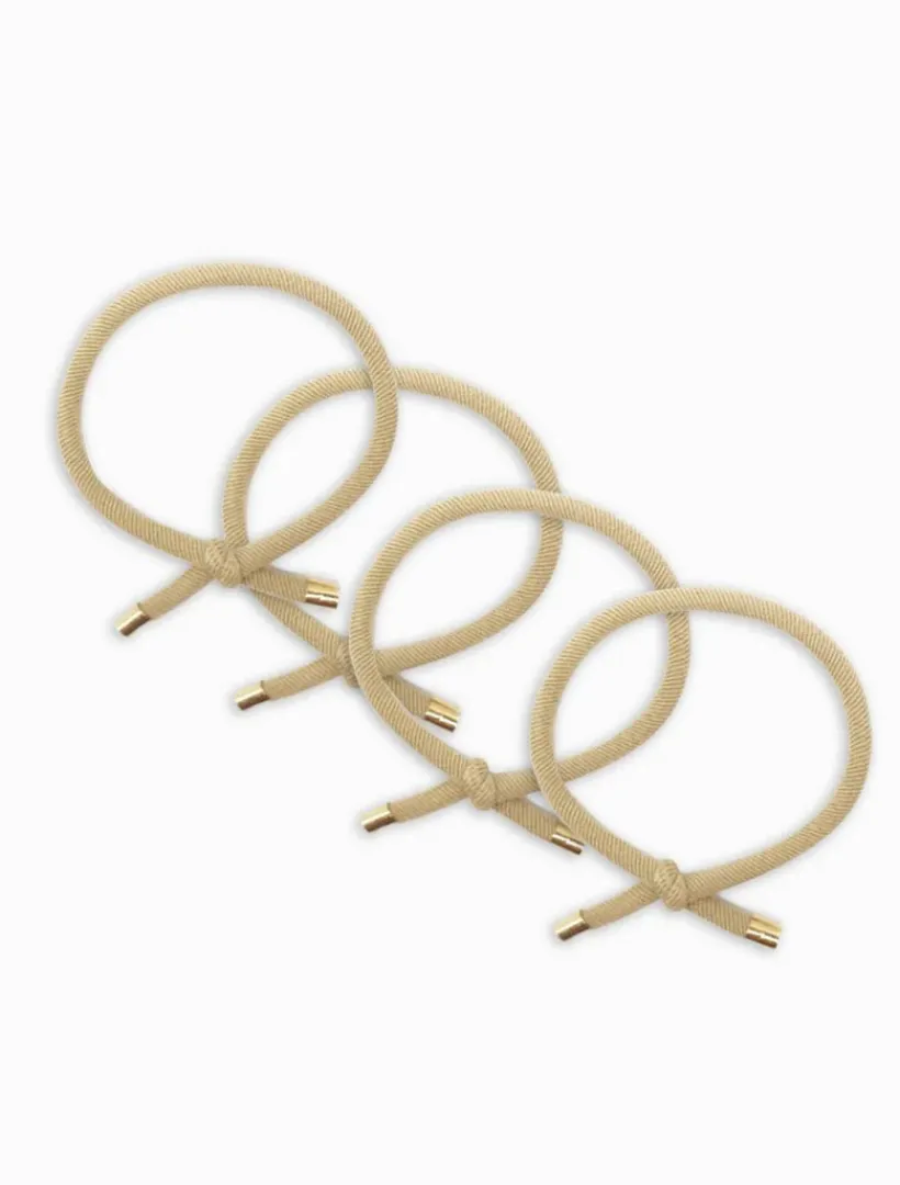 Hats & Hair Accessories*Zjoosh Gold Tip Hair Ties Pack of 4 Beige