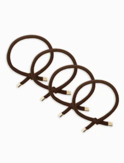 Hats & Hair Accessories*Zjoosh Gold Tip Hair Ties Pack of 4 Brown