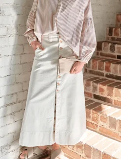 Skirts*Zjoosh Goldie Denim Skirt White