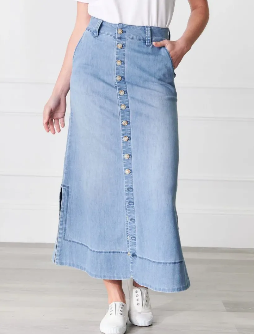 Skirts*Zjoosh Goldie Summer Wash Denim Skirt