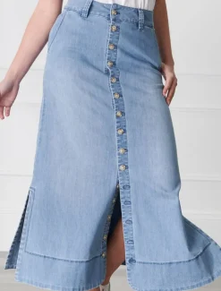 Skirts*Zjoosh Goldie Summer Wash Denim Skirt