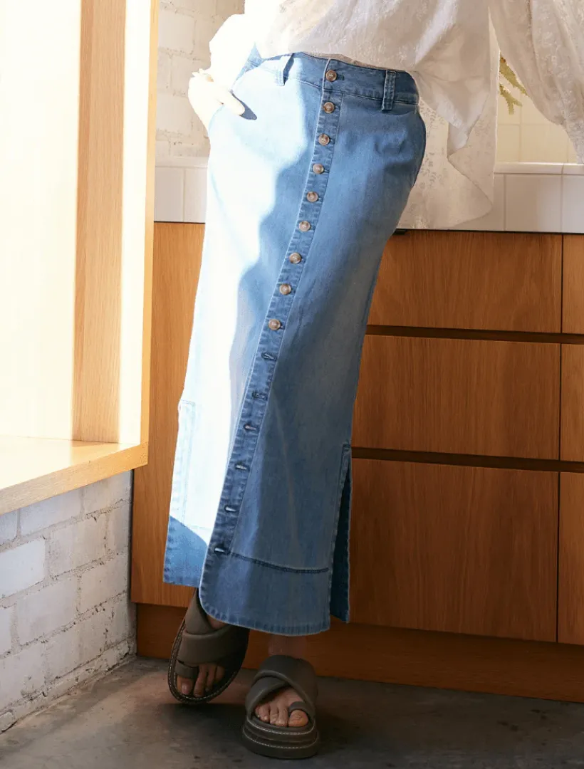 Skirts*Zjoosh Goldie Summer Wash Denim Skirt