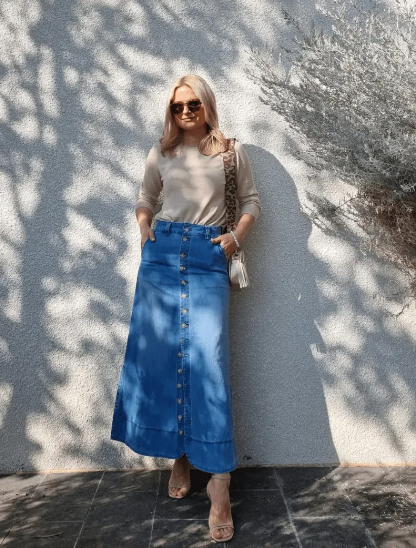 Skirts*Zjoosh Goldie Summer Wash Denim Skirt