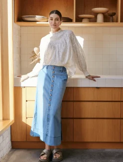 Skirts*Zjoosh Goldie Summer Wash Denim Skirt