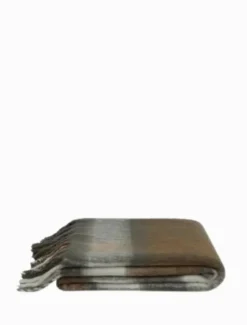 Blankets And Throws*3rd Party Other Grey Brown Plaid Tassel Throw