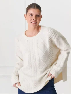 Knits And Jumpers*Zjoosh Guernsey Knit Jumper Ivory