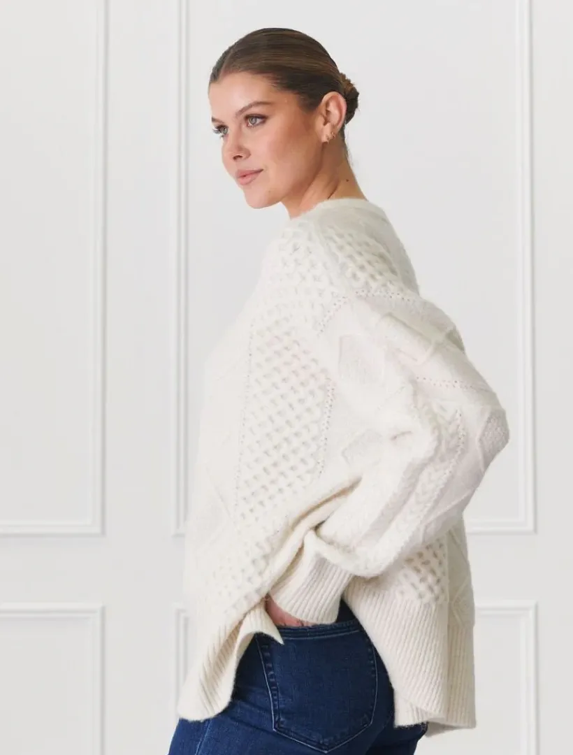 Knits And Jumpers*Zjoosh Guernsey Knit Jumper Ivory