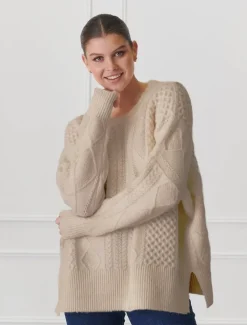 Knits And Jumpers*Zjoosh Guernsey Knit Jumper Oatmeal