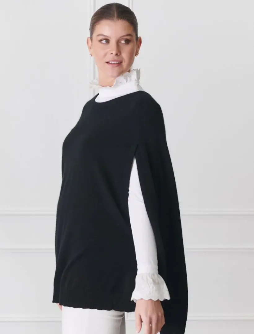 Knits And Jumpers*Zjoosh Gwyneth Cape Black