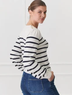 Knits And Jumpers*Zjoosh Gwynie Knit Navy White NavyWhite