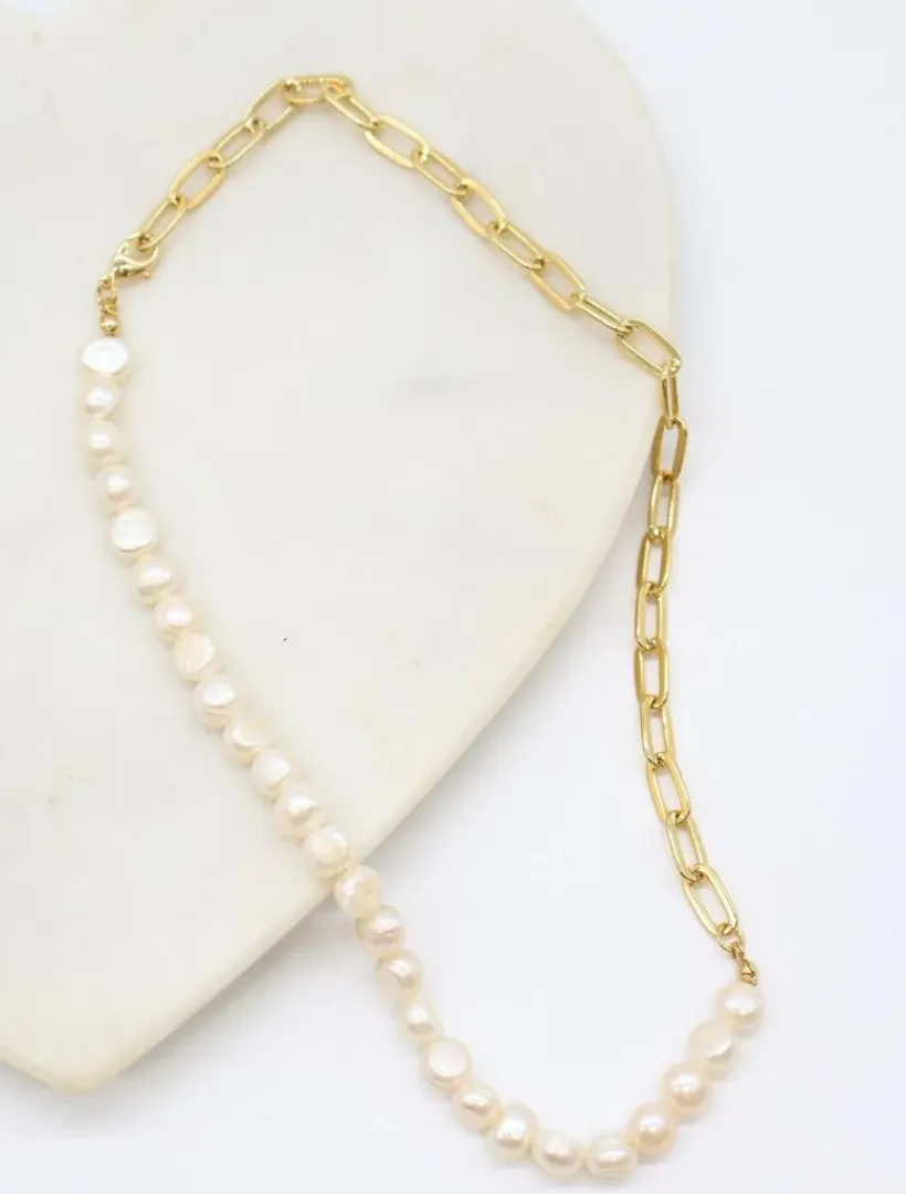 Pearl Jewellery|Necklaces*Zjoosh Half Pearl Necklace
