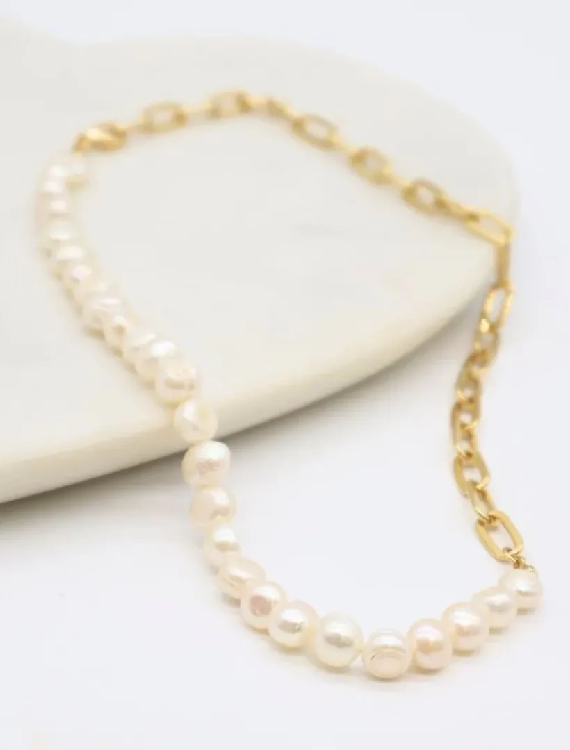Pearl Jewellery|Necklaces*Zjoosh Half Pearl Necklace
