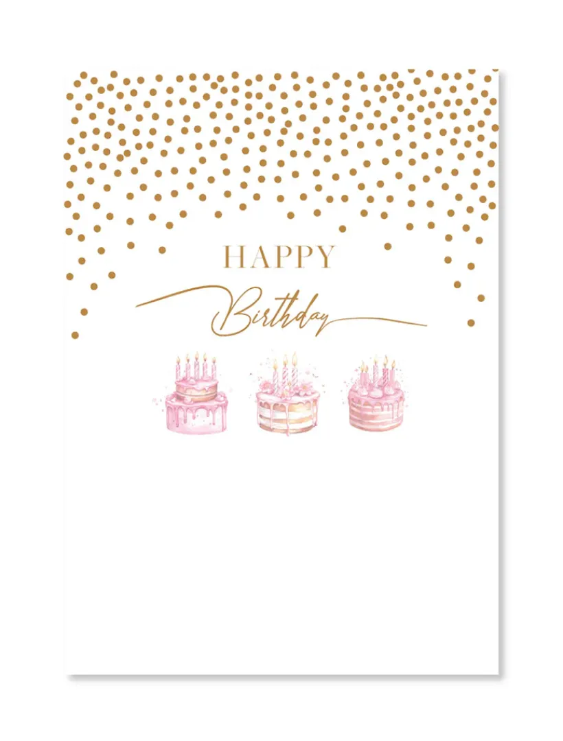 Stationery*Zjoosh Happy Birthday 3 Cakes Card