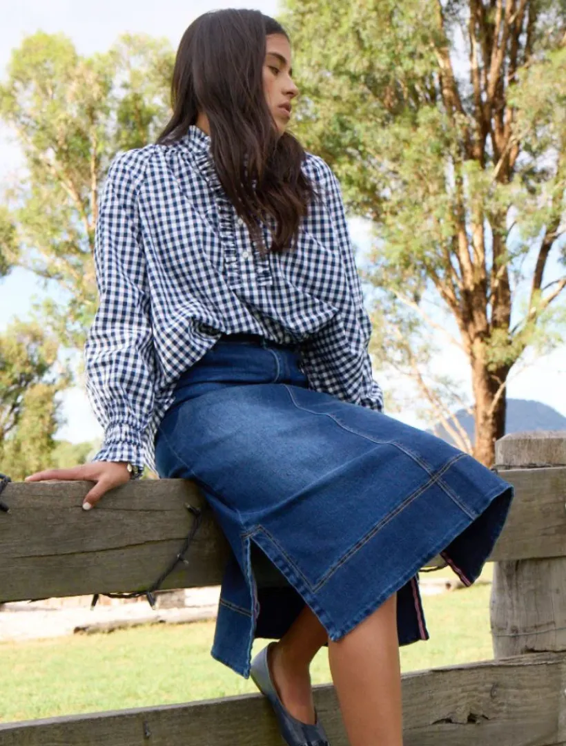 Shirts And Tops*Zjoosh Hartford Pop Over Shirt Navy