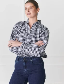 Shirts And Tops*Zjoosh Hartford Pop Over Shirt Navy