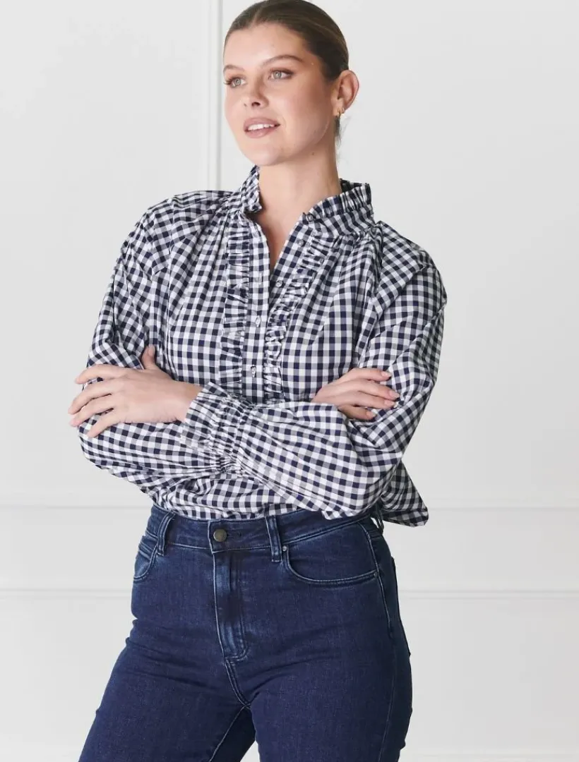 Shirts And Tops*Zjoosh Hartford Pop Over Shirt Navy