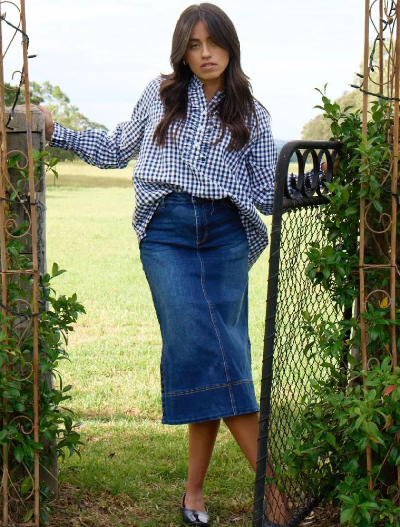 Shirts And Tops*Zjoosh Hartford Pop Over Shirt Navy