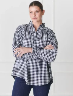 Shirts And Tops*Zjoosh Hartford Pop Over Shirt Navy
